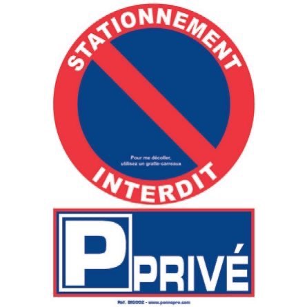 Autocollant dissuasif : Stationnement interdit Parking privé