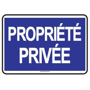 Plaque propriété privée NOVAP L.33 x H.20 cm